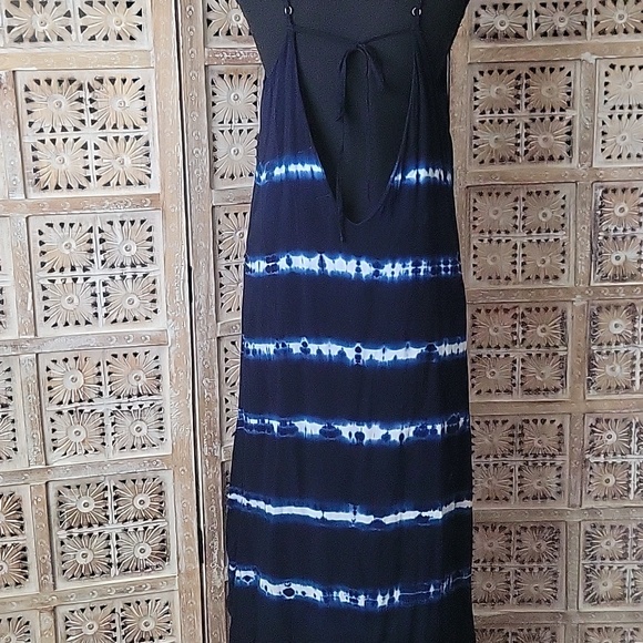 Anthropologie Cloth & Stone Navy and White Tie-Dye Dress M - Picture 7 of 7